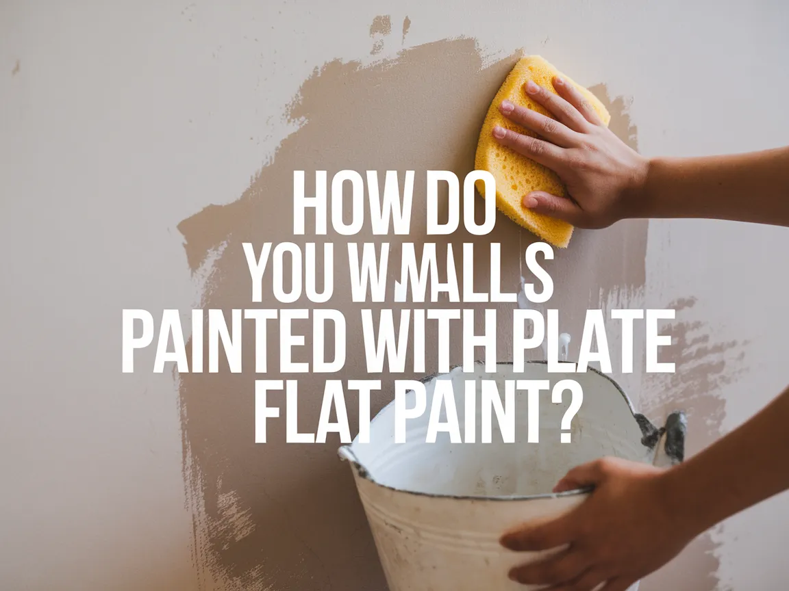A person washing walls painted with flat paint using a sponge and bucket