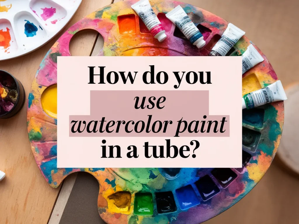 Palette with tubes of watercolor paint and vibrant colors showcasing how to use watercolor paint in a tube.