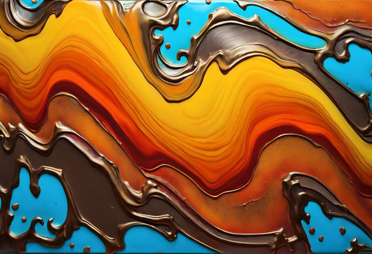 Abstract wave patterns showcasing paint curing effects with vibrant colors