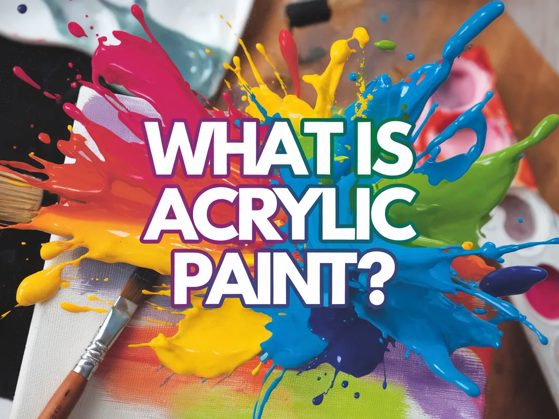 Colorful splashes of acrylic paint with a brush, representing the vibrant world of acrylic painting.