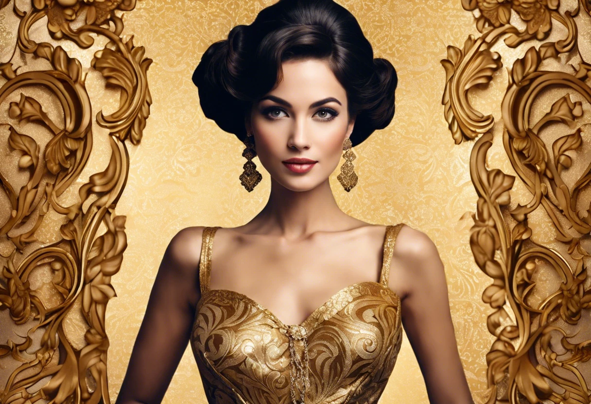 Artistic representation of a woman in a golden dress, related to the Woman in Gold painting, highlighting its themes and style.