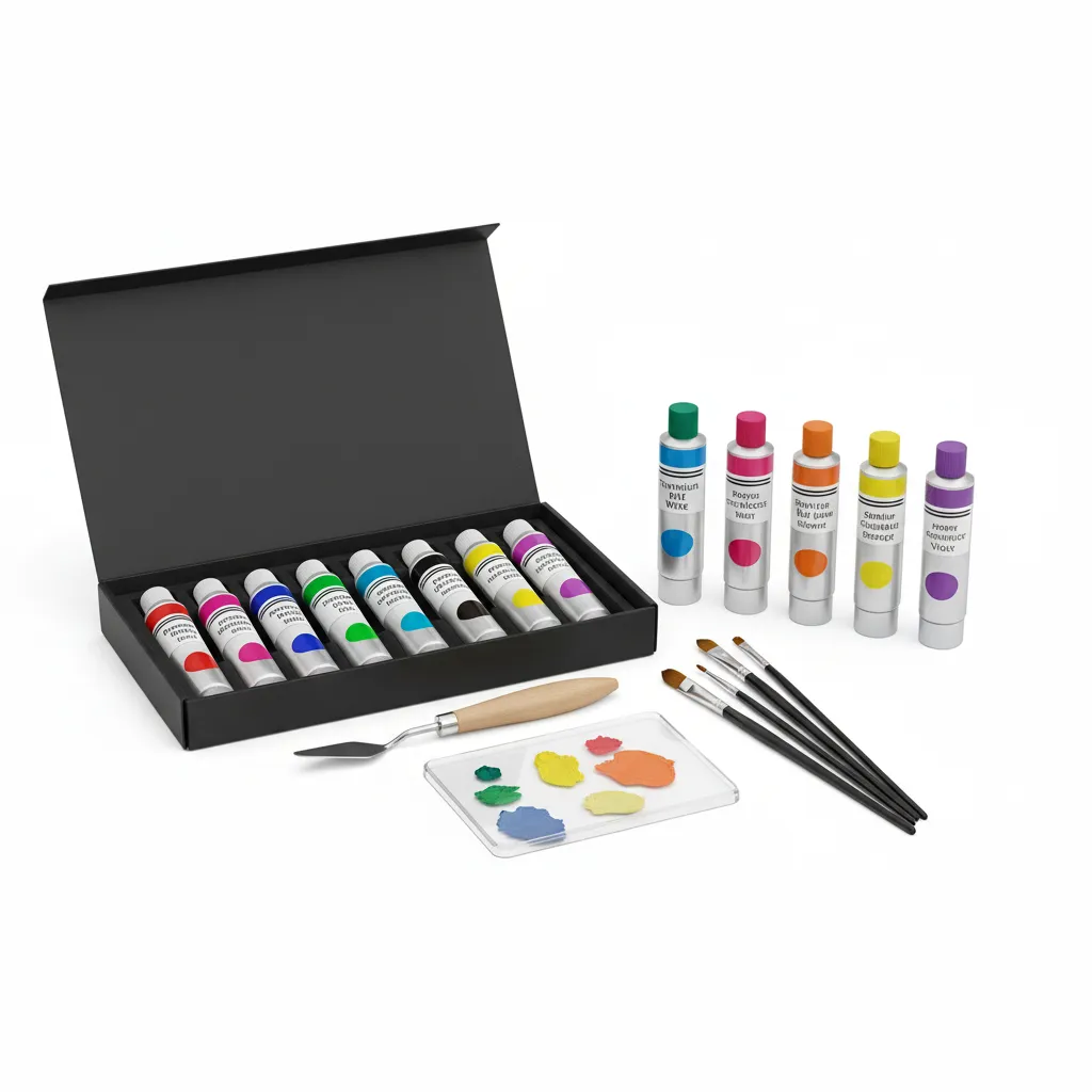 24-Color Acrylic Paint Set with Brushes